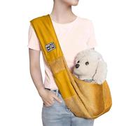 Tracolla Reversibile per Cuccioli, Tasca portaoggetti | Tracolla per Cani di Piccola Taglia, Comoda da Portare con sé, per Viaggi all'aperto e Passeggiate per i Proprietari (Yellow, One Size)