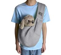 Tracolla Reversibile per Cuccioli, Tasca portaoggetti | Tracolla per Cani di Piccola Taglia, Comoda da Portare con sé, per Viaggi all'aperto e Passeggiate per i Proprietari (Grey, One Size)