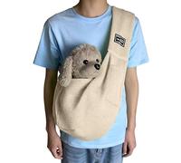 Tracolla Reversibile per Cuccioli, Tasca portaoggetti | Tracolla per Cani di Piccola Taglia, Comoda da Portare con sé, per Viaggi all'aperto e Passeggiate per i Proprietari (Beige, One Size)