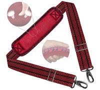 Tracolla Universale 58" Con Cuscino Fisso Ultra Spesso e Fibbie a Doppio Bilanciamento per Borse da Viaggio, Sportive, Laptop - Nero Rosso
