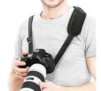 Tracolla Universale Compatibile con Canon EOS, Panasonic Lumix, Nikon D, Sony Alpha, etc, a sgancio rapido e 1/4" Pollice Filo Vite, Nero (Max 1,50m Regolabile in Lunghezza) Cintura, portacamera
