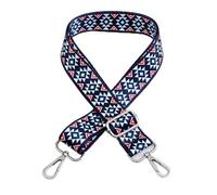 Tracolle di ricambio in tela, Cinghie in nylon for borse a tracolla da donna, tracolla larga regolabile, parte for accessori, maniglia for borsa, cinghie a tracolla(Blue+white)