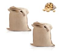 TRACOMPAN - Sacco di iuta grande, confezione da 2 sacchetti riutilizzabili per patate, verdure e sabbia, sacco di iuta con coperchio aperto con tessuto di iuta naturale, sacchetti per conservare e