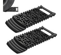 Traction Mat, Tire Ladder, 2 pezzi antiscivolo Rescue Pad with 12,4 x 5,71 x 0,79 pollici, Vehicle Recovery Aid for Muddy Roads, Rocky Trails, Outdoor Camping, Trekking, Black
