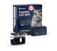Tractive Bundle GPS gatti intelligente Mini + supporti in gomma | GPS n. 1 per gatti | Monitoraggio della posizione in tempo reale | Cronologia delle posizioni | Collare di sicurezza incluso