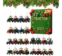 Tractor | 24 Day Holiday Countdown Festive Hanging Decoration | Collectible Figures Gift Pendant for Favors Bookbag Wallet Purse Car Lifter Runner Sport Lovers