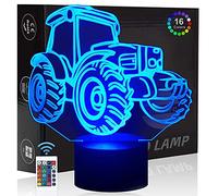 Tractor 3D Illusion Luce Notturna Giocattoli 16 Colori Cambiano Smart Touch & Telecomando,Decorazione per la Casa Lampada da Comodino LED Lampada da Scrivania,Regalo di Natale per Ragazzi,Bambini