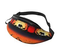 Tractor Agricoltura Tranquil Fanny Pack per uomo donna, borsa da petto regolabile alla moda, borsa da viaggio sport a piedi, Sagoma di animali al tramonto, Taglia unica