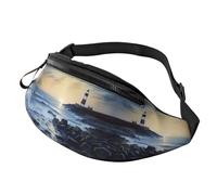 Tractor Agricoltura Tranquil Fanny Pack per uomo donna, borsa da petto regolabile alla moda, borsa da viaggio sport a piedi, Il faro di mare, Taglia unica