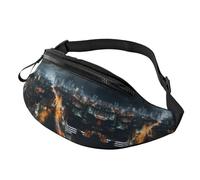 Tractor Agricoltura Tranquil Fanny Pack per uomo donna, borsa da petto regolabile alla moda, borsa da viaggio sport a piedi, Vista notturna della città, Taglia unica