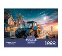 Tractor at Dusk Durable Interlocking Pieces Rural Farm Scene Style Fun Hobby for Spare Time, Evenings, Weekends And Holiday Breaks 70x50cm/1000pcs