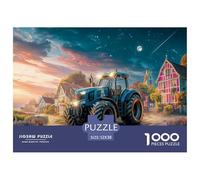 Tractor at Dusk Precise Cut Pieces Rural Fantasy Scene Ideal for Stress Reduction, Mental Calmness And Enjoying Leisure Moments 52x38cm/1000pcs