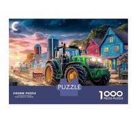 Tractor at Dusk Puzzle 1000 Pezzi Rural Farm Scene Style Puzzle Decorativo A Taglio Preciso, Gioco Calmo E Sfida Per Adulti E Bambini 52x38cm/1000pcs