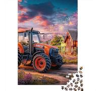 Tractor at Sunset Set Da 1000 Pezzi Carta Riciclata Vibrant Countryside Scene Puzzle Per Adulti Attività Di Aggregazione Familiare Stimolante E Divertente Loisirs A Casa 52x38cm/1000pcs