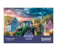 Tractor Hauling Hay Puzzle Ispirato Ai Capolavori Dei Musei - 1000 Pezzi Rural Village Scene Style Con Immagini D'Arte Di Profondo Impatto Visivo - Per Divertirsi E Regalare, Consigliato 14+ 52x38cm/1