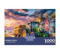 Tractor Hauling Hay Smooth Surface Rural Countryside Scene Excellent Hobby Gift, Adults, Teenagers And Puzzle Enthusiasts 38x26cm/1000pcs
