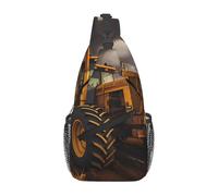 Tractor in the field, borsa a tracolla casual, resistente, di grande capacità, leggera e traspirante, adatta per vari luoghi all'aperto