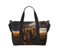 Tractor in the field - Borsa da viaggio con tracolla regolabile, adatta per viaggi e sport