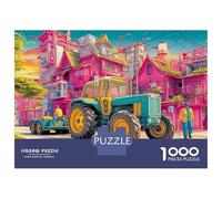 Tractor in Vibrant City Puzzle 1000 Pezzi Per Adulti, Puzzle 1000 Pezzi Fantasy Urban Illustration Impossible Challenge Home Decoration Regali 70x50cm/1000pcs