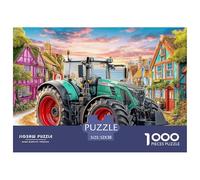 Tractor in Village Durable Interlocking Pieces Rural Scenic Illustration Fun Hobby for Spare Time, Evenings, Weekends And Holiday Breaks 52x38cm/1000pcs