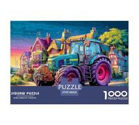 Tractor in Village Puzzle Per Condividere Il Divertimento - 1000 Pezzi Speciali Vibrant Cartoon Style Con Illustrazioni Di Alta Qualità Grafica - Per Regalare Momenti Di Gioia, Adatto 14+ 38x26cm/1000
