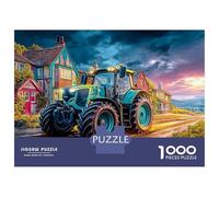 Tractor in Village Set Puzzle Premium Da 1000 Pezzi, Fantasy Rural Scene, Impossibile, Difficile, Stimolante, Stress, Allenamento Mentale, Giochi Da Tavolo, Intrattenimento 70x50cm/1000pcs