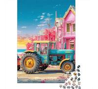 Tractor on Beach Puzzle 1000 Pezzi Vibrant Cartoon Style Puzzle Adulti Paesaggi Giochi Rilassamento E Intelligence Regalo Per Amore E Amico 38x26cm/1000pcs