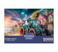 Tractor on Coastal Road Durable Paper Construction Rural Village Scene Art Fun Challenging Game, Suitable for Adults And Teenagers in Relaxing Hours 38x26cm/1000pcs