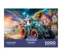 Tractor on Coastal Road Safe Cardboard Material Rural Village Scene Art Fun Challenging Experience, Great for Adults And Older Teenagers Alike 70x50cm/1000pcs