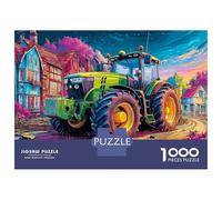 Tractor on Country Road Set Puzzle Premium Da 1000 Pezzi, Vibrant Digital Art Style, Puzzle Fai Da Te, Gioco Educativo, Difesa Dallo Stress, Migliore Idea Regalo, Creatività 52x38cm/1000pcs