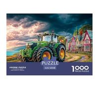 Tractor on Country Road Strong Cardboard Material Rural Landscape Painting Style Fun Interactive Activity, Ideal Gift for Birthdays And Festival Celebrations 52x38cm/1000pcs