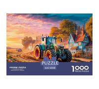 Tractor on Dirt Road High Grade Paper Material Rural Countryside Scene Rewarding Challenging Game, Suitable for Home Leisure And Family Game Nights 52x38cm/1000pcs