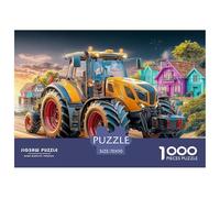 Tractor on Road Cardboard Colorful Village Scene Smooth Edged Pieces, Great Indoor Activity for Solo Play And Family Bonding Time 70x50cm/1000pcs
