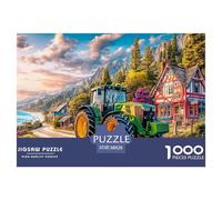 Tractor on Road Thick Sturdy Cardboard Rural Scenic Style Excellent Brain Game, Suitable for Improving Mental Flexibility And Focus 38x26cm/1000pcs