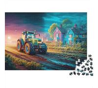 Tractor on Rural Road 1000 Pezzi-Puzzle Colorful Village Scene Puzzle Adulti Intrattenimento Creativo Regalo Per Amore E Amico 70x50cm/1000pcs