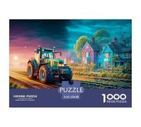 Tractor on Rural Road Sturdy Cardboard Pieces Colorful Village Scene Helps Enhance Focus, Problem Solving Skills And Hand Eye Coordination Effectively 52x38cm/1000pcs