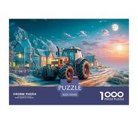Tractor on Snowy Road Well Made Cardboard Pieces Rural Farm Scene Art Excellent for Brain Exercise, Memory Improvement And Mental Relaxation at Home 70x50cm/1000pcs