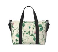 Tractor On The Farm, borsa da viaggio unisex, resistente all'acqua, borsa da palestra per fine settimana, borsa da viaggio con tracolla regolabile di grande capacità, Fiore di vite, Taglia unica