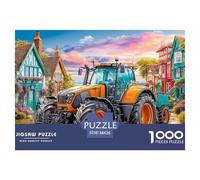 Tractor on Village Road Premium Cardboard Rural Scenic Illustration Fun Relaxing Game, Great for Unwinding, Reducing Pressure And Enjoying Life 38x26cm/1000pcs