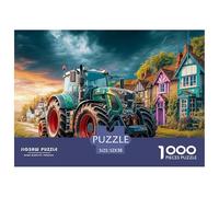 Tractor on Village Road Sturdy Cardboard Pieces Rural Farm Scene Style Helps Enhance Focus, Problem Solving Skills And Hand Eye Coordination Effectively 52x38cm/1000pcs