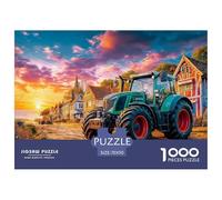 Tractor on Village Road Sturdy Cardboard Pieces Rural Sunset Landscape Art Helps Enhance Focus, Problem Solving Skills And Hand Eye Coordination Effectively 70x50cm/1000pcs
