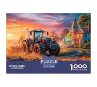 Tractor Plowing Field Eco Friendly Cardboard Rural Sunset Landscape Great for Mental Refreshment, Stress Relief And Daily Leisure Activity 52x38cm/1000pcs