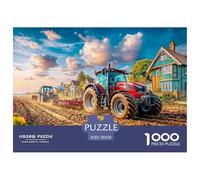 Tractor Plowing Field Quality Cardboard Material Rural Farm Landscape Style Classic Puzzle Game, Family Sharing And Indoor Entertainment 70x50cm/1000pcs