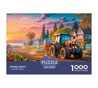 Tractor Plowing Field Quality Paper Material Rural Sunset Landscape Art Excellent Hobby for Quiet Time, Weekends And Holiday Relaxation 52x38cm/1000pcs