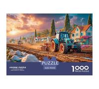 Tractor Plowing Field Securely Fitted Pieces Rural Landscape Style Suitable for Long Hour Relaxation, Brain Training And Personal Leisure Time 70x50cm/1000pcs