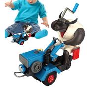 Tractor Toy for Kids - 24x17.5x13.5cm Play Tractor with Music and Light | 360 Degree Rotatable Interactive Stunt Vehicle with Cattle, Electric Car, Classroom Prizes