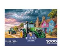 Tractors on Rural Road Puzzle Premium Da 1000 Pezzi Painted Village Scene Con Raffinate Riproduzioni D'Arte - Un Regalo Di Classe Per Adulti E Bambini A Partire Dai 12 Anni Di Età 38x26cm/1000pcs