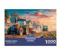 Tractors Plowing Fields 1000 Pezzi Adulti Puzzle Bambini Intrattenimento Rural Sunset Farm Scene Decorazione Da Parete Difficili Impossibili 38x26cm/1000pcs
