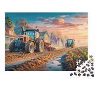 Tractors Plowing Fields 1000 Pezzi Puzzle CollectionRural Sunset Farm Scene Sfida Per Adulti Per Adulti E Bambini Dai 12 Anni Regalo Giocattolo Colorato Per La Famiglia52x38cm/1000pcs