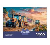 Tractors Plowing Fields 1000 Pezzi Puzzle Divertente Intrattenimento Creativo Rural Sunset Farm Scene Puzzle Sfide Divertenti Per Bambini E Adulti 38x26cm/1000pcs